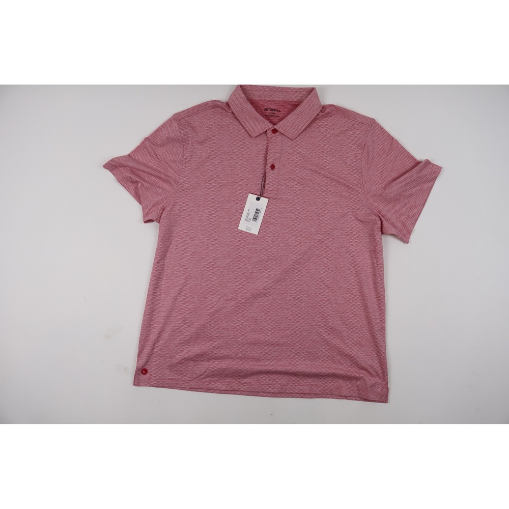 UNTUCKit Polo Shirt Spalding Granita Red Textured XL NWT